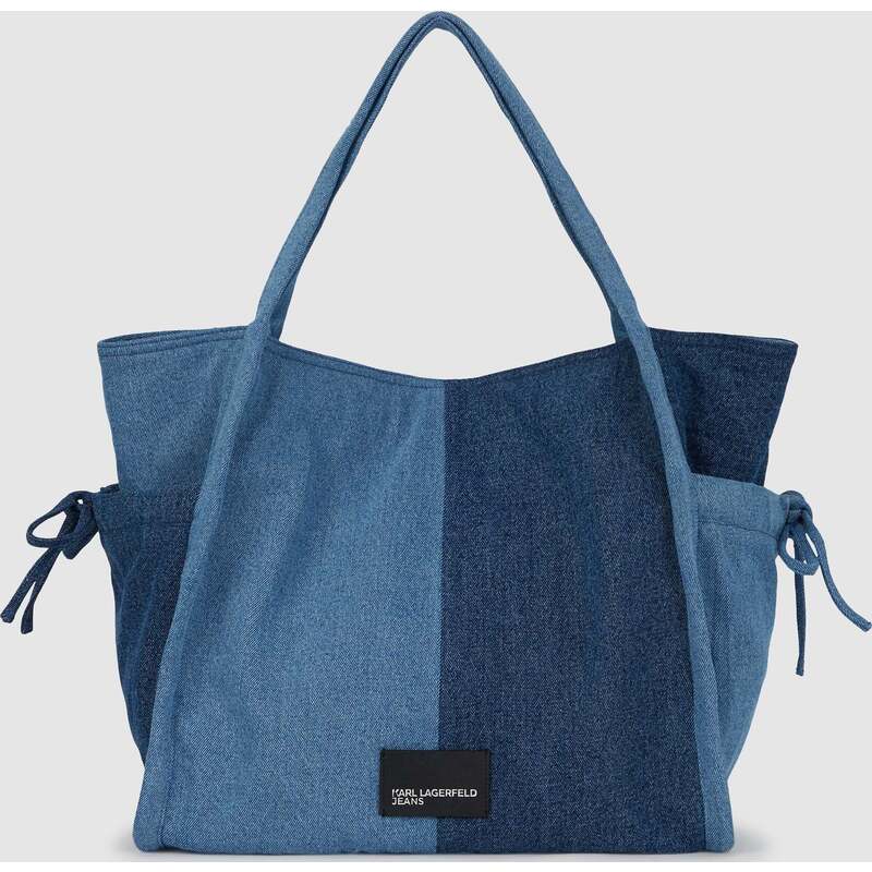 Two-tone denim shopper