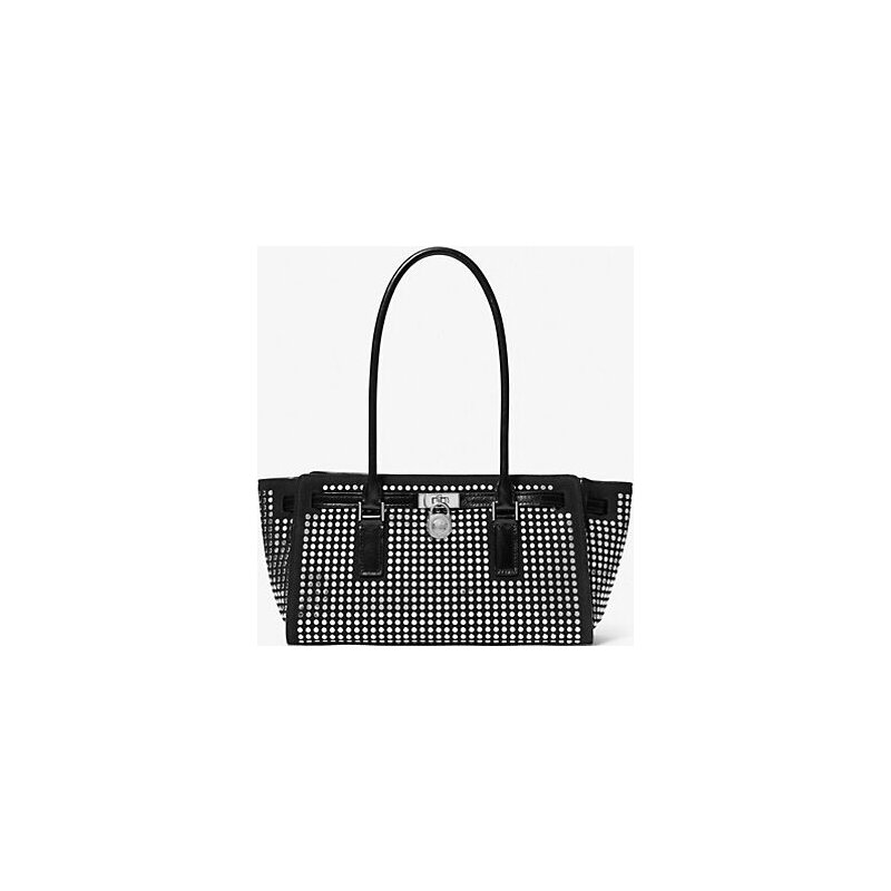 Hamilton Moderne Small Studded Suede Satchel