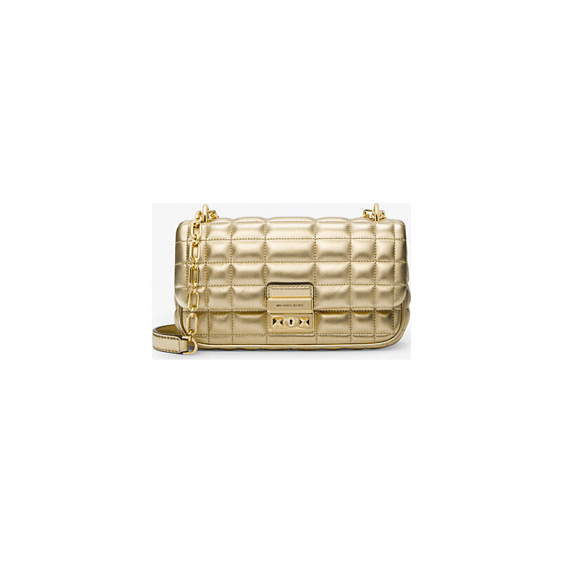 Tribeca Small Quilted Metallic Leather Shoulder Bag