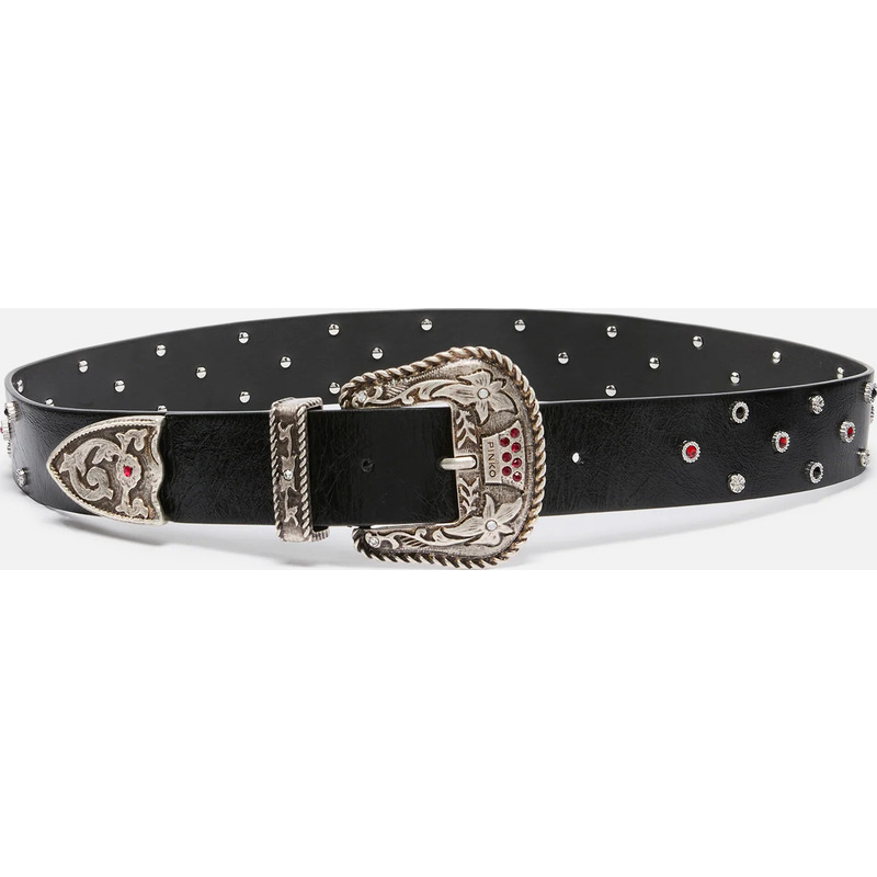 Ceinture cloutée en cuir 4 cm