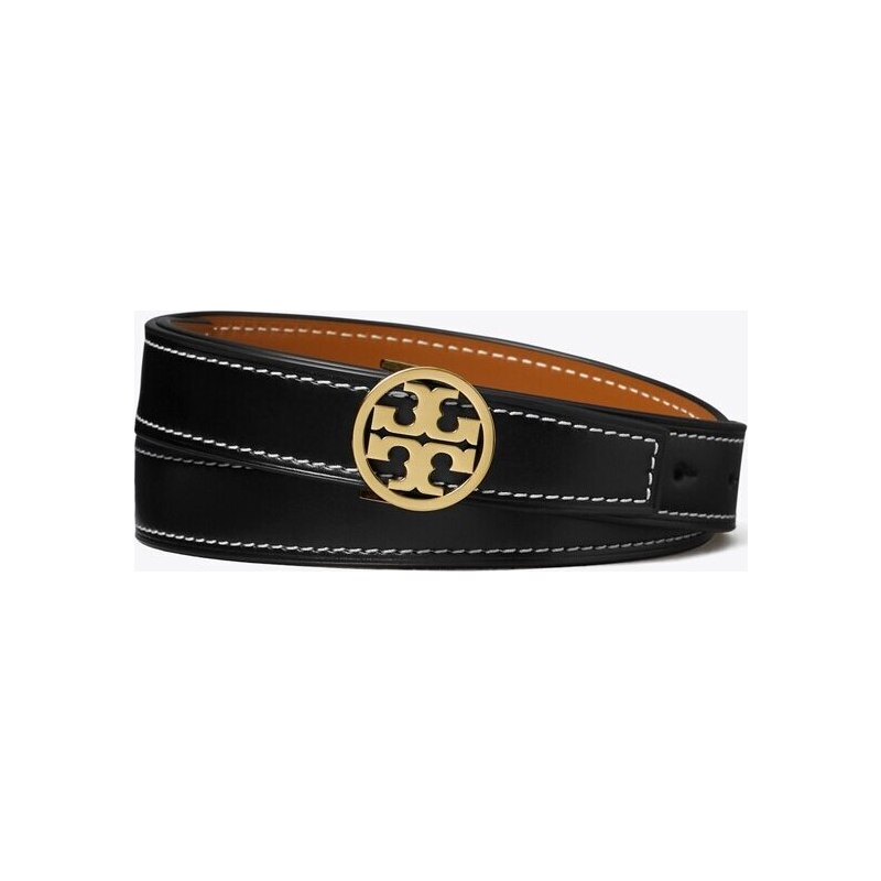 Ceinture Miller réversible en cuir lisse 2,5 cm in beige, size S