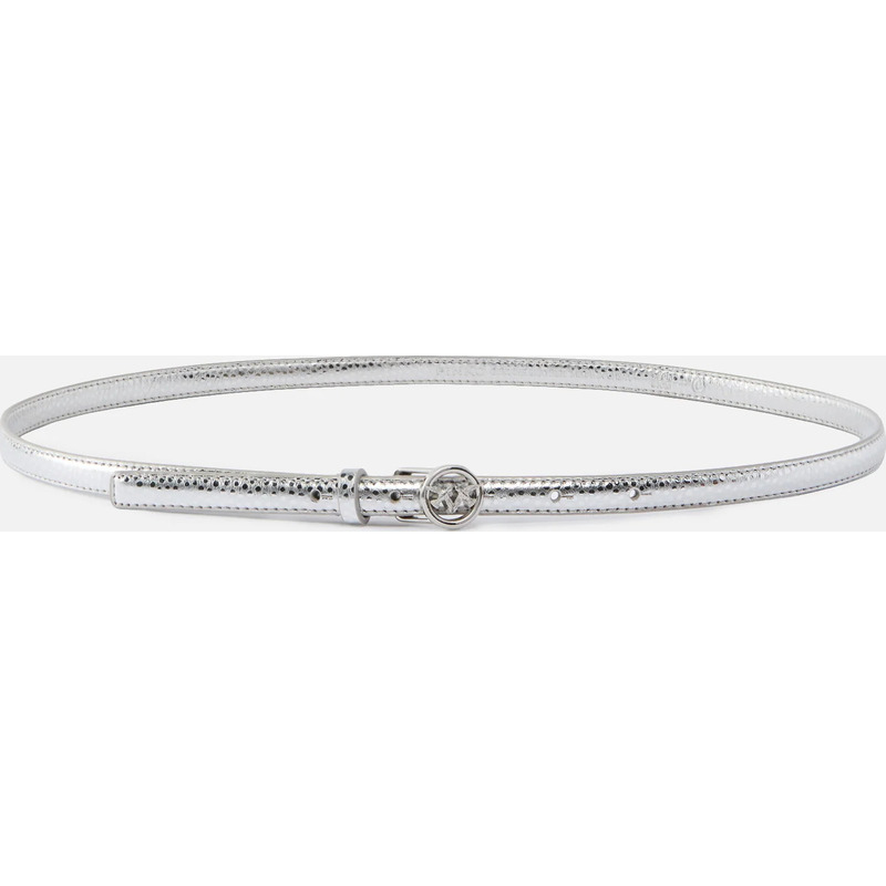 Ceinture fine en cuir lamé 1 cm