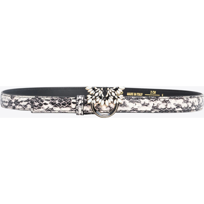 Fine ceinture avec boucle Love Birds en reptile de 2 cm PINKO Galleria