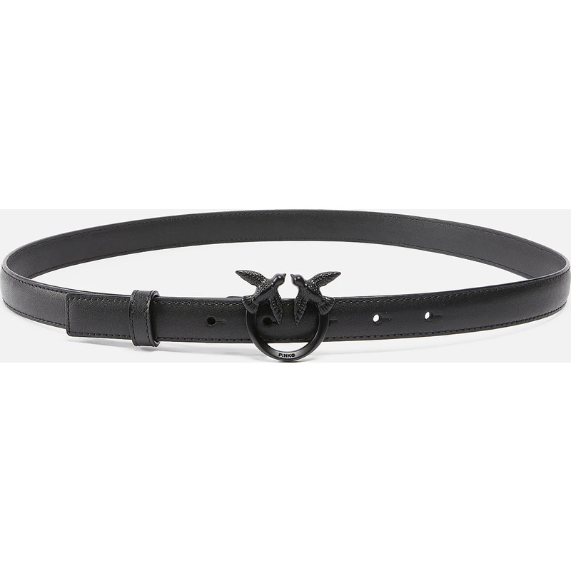 Fine ceinture Love Birds en cuir color block 2cm