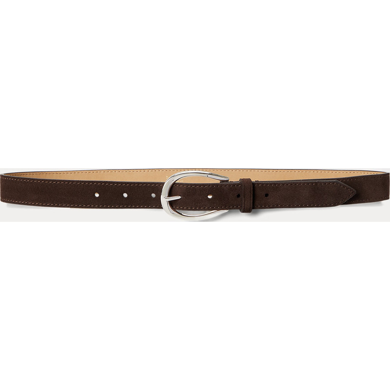 Stirrup-Buckle Calfskin Suede Belt