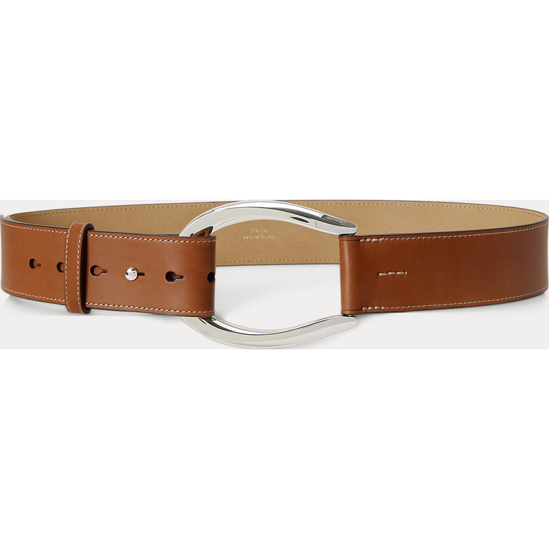 Stirrup-Buckle Wide Leather Belt