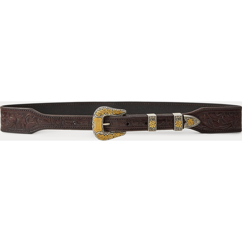 Tooled Vachetta Leather Belt
