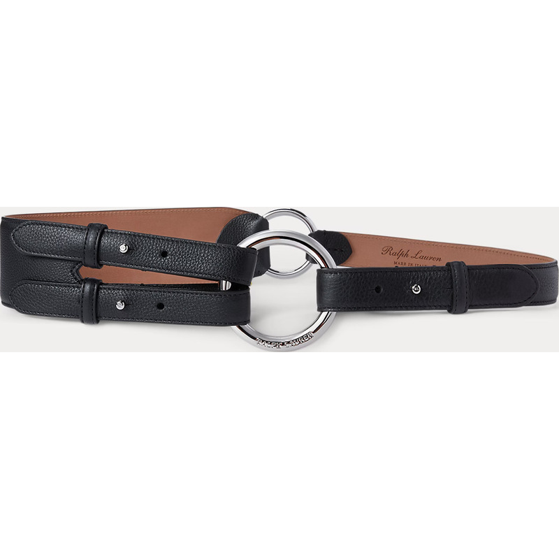 Tri-Strap O-Ring Pebbled Calfskin Belt